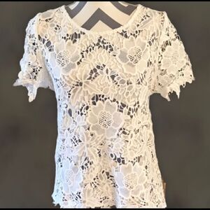 Lydia USA NWT SMALL Off White Lace Top